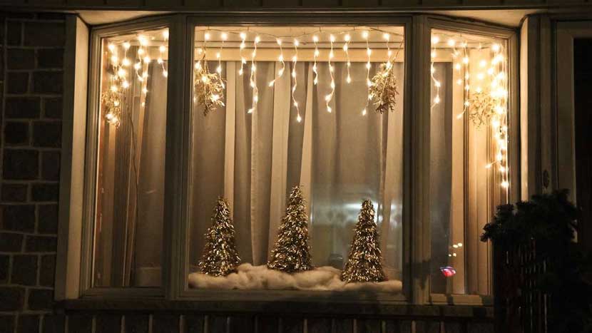 Decorar Las Ventanas En Navidad Nieve Artificial Vinilos Luces Bolas