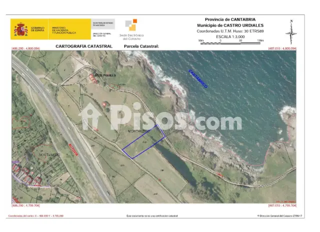 Terreno en venta en Carretera N-634, Otañes-Baltezana-Ontón (Castro Urdiales) de 45.000 €