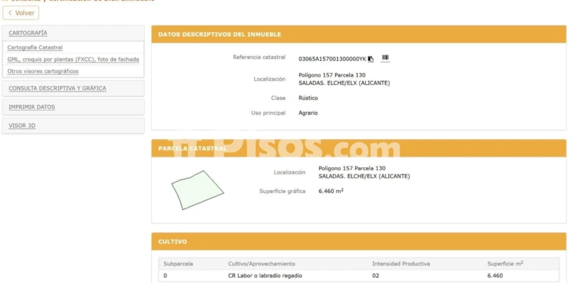Terreno en venta en Calle Polígono 157 Paraje 24 Saladas