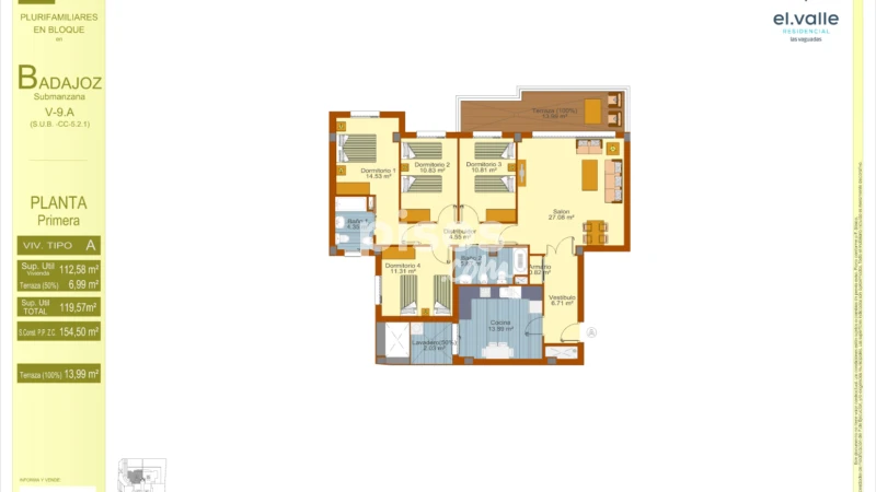 Piso en venta en Calle Juan Pablo Ii, 65, Las Vaguadas-Carretera de Valverde (Badajoz Capital) de 331.000 €