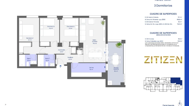 Piso en venta en Avenida de José Ortega y Gasset, Los Prados (Distrito Cruz de Humilladero. Málaga Capital) de 399.000 €