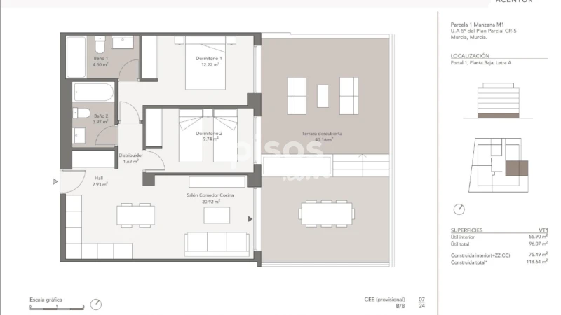 Piso en venta en Avenida Francisco Jiménez Ruiz, 33, Zarandona (Distrito Pedanías Este. Murcia Capital) de 281.000 €