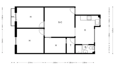 Flat in Les Termes photo 2