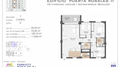 Piso en venta en Huerta Rosales, Huerta Rosales-Valdepasillas (Badajoz Capital) de 260.000 €