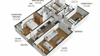 Piso en alquiler en Calle de Juan Boscán, 1, Cascajos-Piqueras (Logroño) de 1.000 €<span>/mes</span>