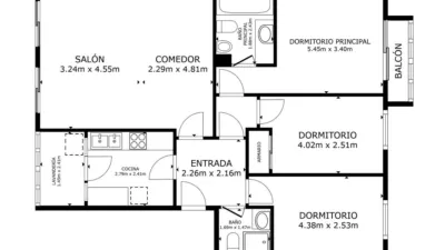 Piso en venta en Calle Pdta Jose Fernandez Mtnez, Número 6, Los Periodistas-Parque Almunia-Albayda (Granada Capital) de 379.000 €