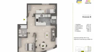 Apartamento en venta en Autopista, Pardaleras (Badajoz Capital) de 139.900 €