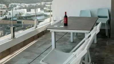 Duplex Penthouse with Dream Views: Infinite Mediterranean Sea Views - Camporosso Village, Finestrat 112 m² interior | 191.51 m² total built-up area | 170.27 m² usable surface 3 bedrooms | 3 bathrooms 82.56 m² of terraces, including a spectacular rooftop solarium of 43.82 m² with jacuzzi Stunning panoramic sea views 1 parking space included Energy Class A - Extremely energy efficient (30 kWh/m²/year) Layout: First Floor (74 m²): Open-plan living-dining room with modern kitchen, 2 bedrooms (master with en-suite bathroom), 2 bathrooms and 16 m² terrace with sea views. Second Floor (29 m²): Spacious third bedroom/multi-purpose room, bathroom, storage room, 16.60 m² terrace, plus an impressive rooftop solarium of 43.82 m² with 180° panoramic sea and Benidorm skyline views! Features: Air conditioning (heating/cooling) | Automatic awnings and electric shutters | Alarm system | Fully equipped modern kitchen | Parking space included | Energy rating A | All furniture included | Complete smart home system controllable via mobile app (electric shutters, all lights, air conditioning, door intercom and more) Community Services: Outdoor and heated swimming pools | Padel court | Gym | Children's playground | Gardens Privileged Location - Calle Colombia 2, Finestrat: 10 min to beaches | Shopping centres and supermarkets | Golf courses | Restaurants | Medical services and schools Perfect for: Families, investors, seekers of Mediterranean lifestyle, permanent or holiday residence, the best of life on the Costa Blanca. A Unique Opportunity: Modern duplex penthouse with A energy certification, huge private rooftop solarium with jacuzzi, smart home technology and all furniture included in one of the most complete urbanisations on the Costa Blanca. photo 122