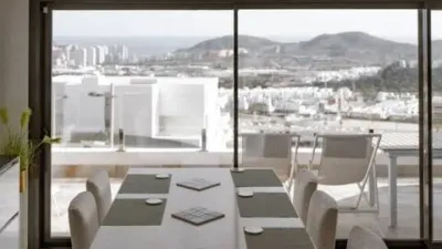 Duplex Penthouse with Dream Views: Infinite Mediterranean Sea Views - Camporosso Village, Finestrat 112 m² interior | 191.51 m² total built-up area | 170.27 m² usable surface 3 bedrooms | 3 bathrooms 82.56 m² of terraces, including a spectacular rooftop solarium of 43.82 m² with jacuzzi Stunning panoramic sea views 1 parking space included Energy Class A - Extremely energy efficient (30 kWh/m²/year) Layout: First Floor (74 m²): Open-plan living-dining room with modern kitchen, 2 bedrooms (master with en-suite bathroom), 2 bathrooms and 16 m² terrace with sea views. Second Floor (29 m²): Spacious third bedroom/multi-purpose room, bathroom, storage room, 16.60 m² terrace, plus an impressive rooftop solarium of 43.82 m² with 180° panoramic sea and Benidorm skyline views! Features: Air conditioning (heating/cooling) | Automatic awnings and electric shutters | Alarm system | Fully equipped modern kitchen | Parking space included | Energy rating A | All furniture included | Complete smart home system controllable via mobile app (electric shutters, all lights, air conditioning, door intercom and more) Community Services: Outdoor and heated swimming pools | Padel court | Gym | Children's playground | Gardens Privileged Location - Calle Colombia 2, Finestrat: 10 min to beaches | Shopping centres and supermarkets | Golf courses | Restaurants | Medical services and schools Perfect for: Families, investors, seekers of Mediterranean lifestyle, permanent or holiday residence, the best of life on the Costa Blanca. A Unique Opportunity: Modern duplex penthouse with A energy certification, huge private rooftop solarium with jacuzzi, smart home technology and all furniture included in one of the most complete urbanisations on the Costa Blanca. photo 114