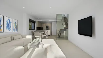 Duplex penthouse with 3 bedrooms for sale in Golden Hills Estepona. Each residence combines contemporary design with high-end finishes, featuring exquisite Italian porcelain flooring, Air Zone air conditioning in every room, a home automation system, electric blinds, luxury modern kitchens and bathrooms, and advanced lighting systems to create an atmosphere of comfort and sophistication. The terraces are spacious and include a jacuzzi, while the ground-floor duplexes come with a private pool. Each house includes one underground parking space. Common areas feature gardens, swimming pools, a fully equipped gym, and a coworking area for all residents. Delivery June 2026 photo 6
