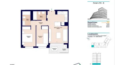 Piso en venta en Plaza de la Brigada Paracaidista, s/n, Zarandona (Distrito Pedanías Este. Murcia Capital) de 245.500 €
