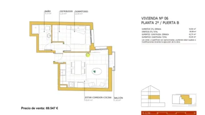 Piso en venta en Calle de la Plata, 12, Viguera de 69.547 €