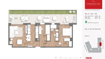 Piso en venta en Avinguda de Catalunya, 17, Fontetes-Carretera de Barcelona (Cerdanyola del Vallès) de 347.000 €