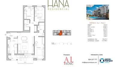 Piso en venta en Calle Miguel Gómez Aguado, s/n, Huerta Rosales-Valdepasillas (Badajoz Capital) de 246.800 €
