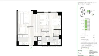 Piso en venta en Paseo de los Martiricos, La Virreina-Jardín Botánico-La Rosaleda (Distrito La Rosaleda-La Roca. Málaga Capital) de 321.000 €
