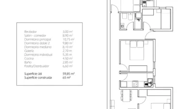 Piso en venta en Carrer de l'Alegria, cerca de Carrer de la Florida, La Florida (L'Hospitalet de Llobregat) de 189.900 €
