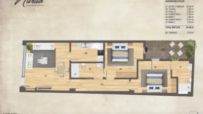 Apartamento en venta en Calle del Nardo, 3, Pardaleras (Badajoz Capital) de 161.000 €