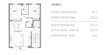 Ático en venta en Carrer de Pilar Montaner, Els Hostalets-Son Fortesa (Distrito Llevant. Palma de Mallorca) de 395.000 €