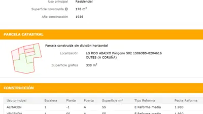 Casa en venta en Calle Lugar Roo de Abaixo, Número Sn, Barreiro (Cruceiro de Roo, O), O. Municipio de Outes de 150.000 €