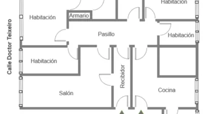 Piso en venta en Calle Doctor Teixeiro, Ensanche (Santiago de Compostela) de 400.000 €