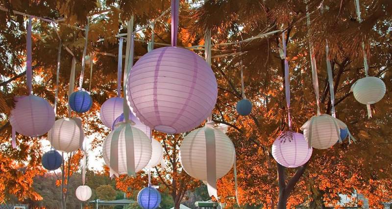 l&aacute;mparas de papel para decorar el jard&iacute;n