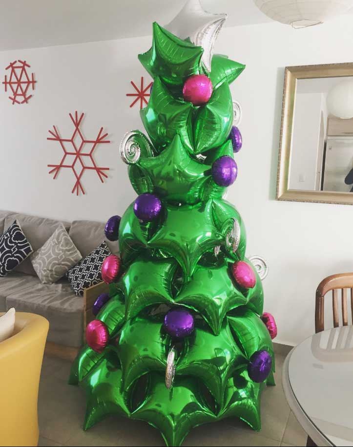 cómo hacer un árbol de Navidad con globos