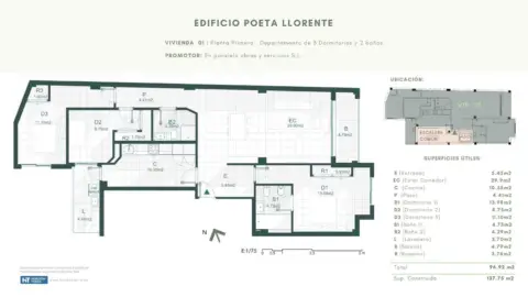 Piso en calle Poeta Llorente, 13
