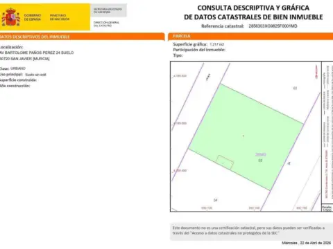 Terreno en Santiago de la Ribera