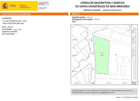 Terreno en calle P.I.Antequera.-Poeta Muñoz Rojas