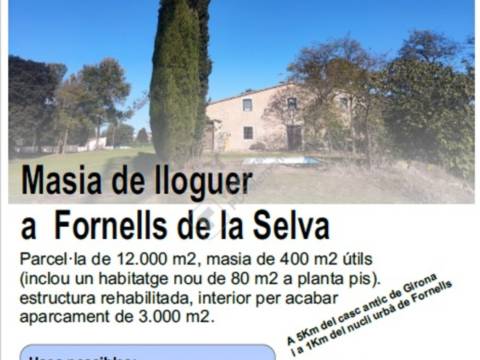 Rural Property in Fornells de La Selva